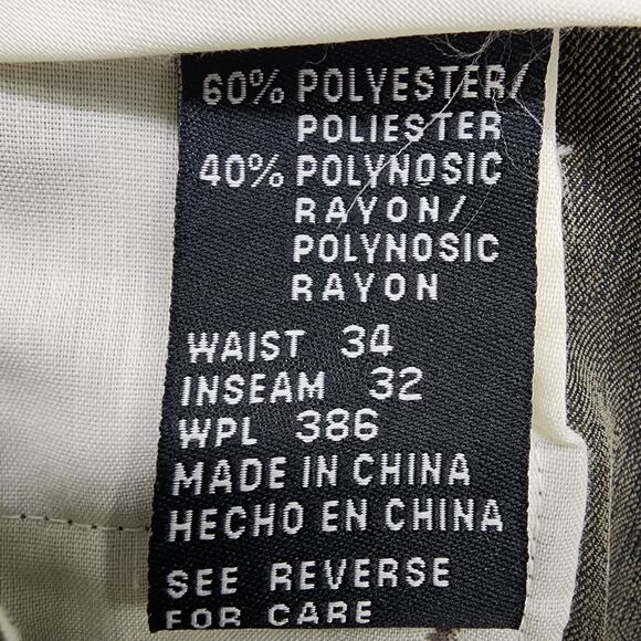 Haggar Black Label Dress Pants Mens 34x32 Brown Pleated Cuffed Office Academia - Picture 5 of 11